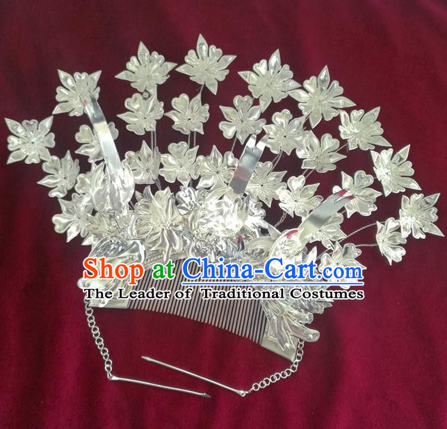 Traditional Chinese Miao Nationality Wedding Hair Comb Hanfu Sliver Hairpins Hair Accessories for Women