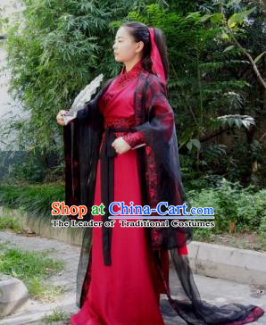 Chinese Ancient Swordswoman Hanfu Dress Tang Dynasty Female Knight Costumes for Women