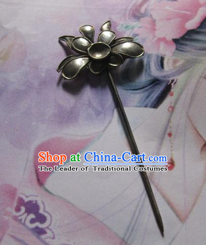 Traditional Chinese Miao Nationality Hanfu Lotus Hairpins Hair Accessories for Women