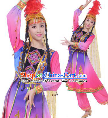 Traditional Chinese Yangge Fan Dance Folk Dance Ethnic Costume Classical Yangko Chorus Modern Dance Dress Halloween Clothing and Shoes