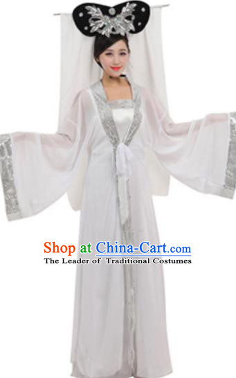 Traditional Chinese Ancient Fairy Costume Song Dynasty Madam White Snake Historical Clothing and Headpiece Complete Set