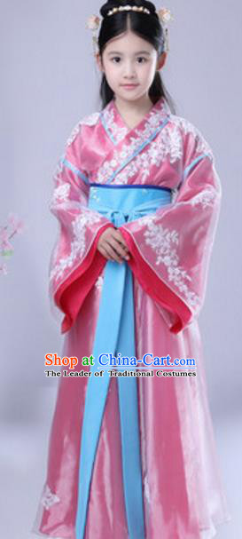 Traditional Chinese Ancient Princess Costume Han Dynasty Palace Lady Historical Clothing for Kids