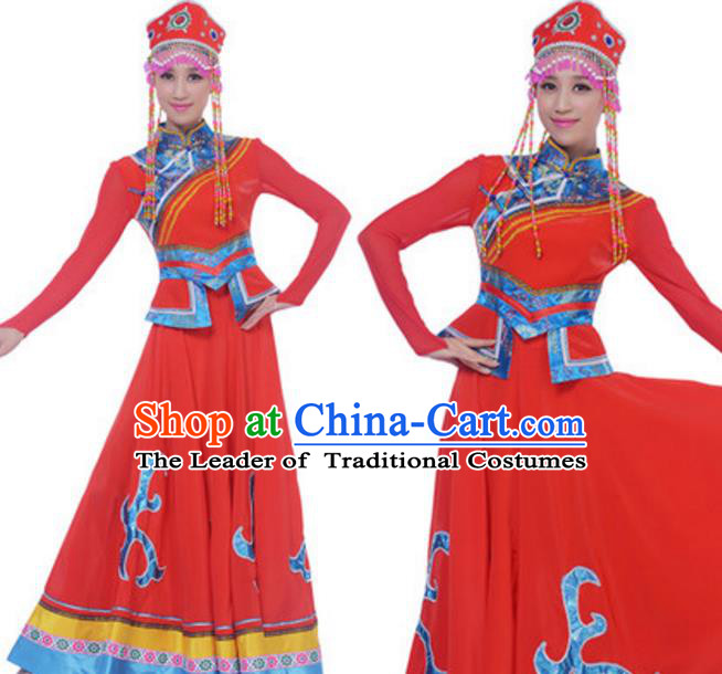Traditional Chinese Yangge Fan Dance Folk Dance Ethnic Costume Classical Yangko Chorus Modern Dance Dress Halloween Clothing and Shoes
