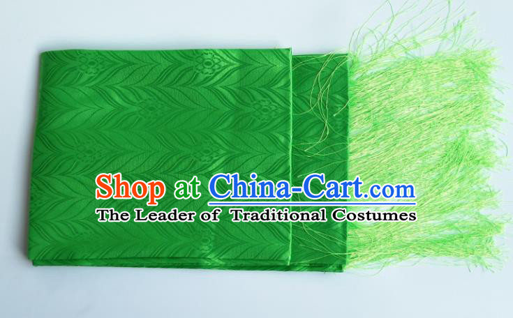 Traditional Chinese Zang Nationality Green Brocade Belts, China Tibetan Robe Waistband