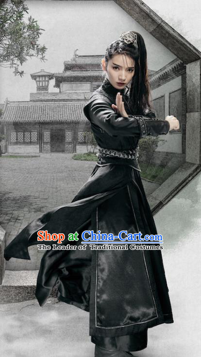 Chinese Ancient Female Swordsman Clothing Chivalrous Women Knight Historical Costume