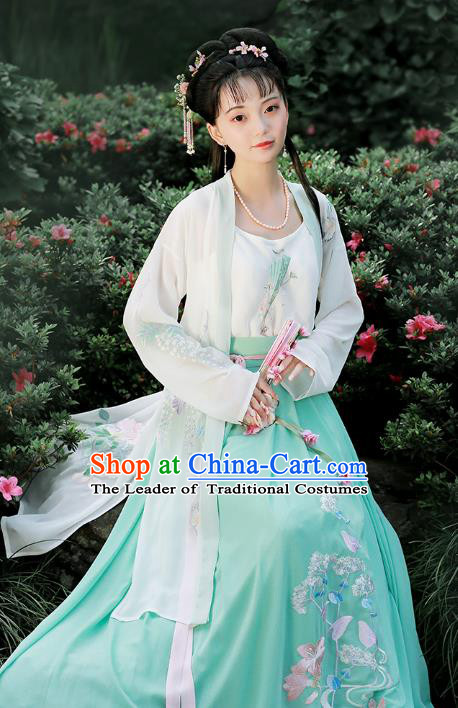 Chinese Ancient Palace Lady Hanfu Han Dynasty Imperial Concubine Queen Embroidered Historical Costumes