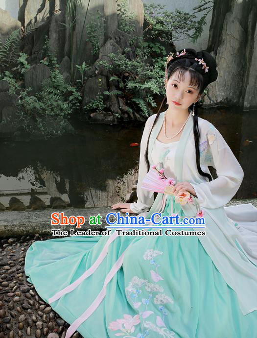 Chinese Ancient Palace Lady Hanfu Han Dynasty Imperial Concubine Queen Embroidered Historical Costumes