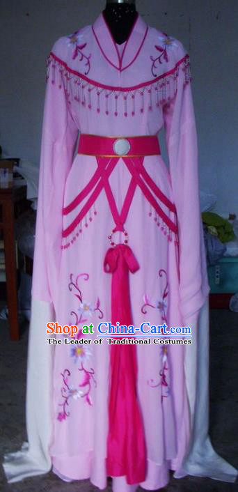 Chinese Traditional Beijing Opera Young Lady Costumes China Peking Opera Embroidered Pink Dress for Adults