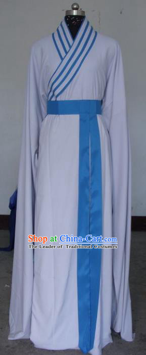 Chinese Traditional Shaoxing Opera White Robe Peking Opera Niche Costumes for Adults