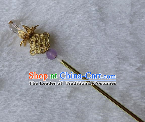 Chinese Traditional Hair Accessories Ancient Golden Hairpins Bride Hair Clip for Women