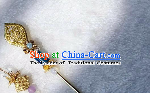 Chinese Traditional Hair Accessories Ancient Brass Hairpins Bride Hair Clip for Women
