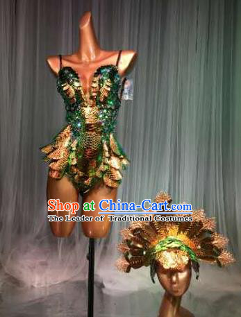 Top Grade Pub Singer Stage Performance Customized Costume Halloween Models Catwalks Clothing for Women