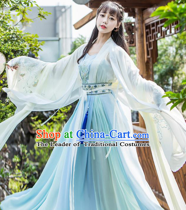 Chinese Traditional Jin Dynasty Princess Costumes Ancient Nobility Lady Hanfu Dress for Women