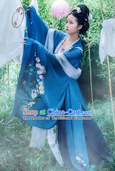 Chinese Ancient Palace Lady Hanfu Han Dynasty Imperial Concubine Queen Embroidered Historical Costumes