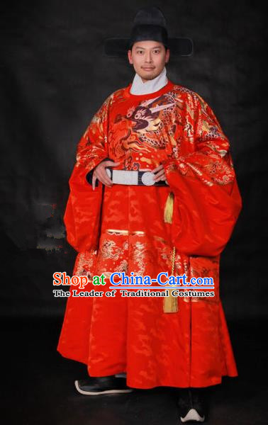 Chinese Ming Dynasty Emperor Embroidered Costume Ancient King Imperial Robe for Men