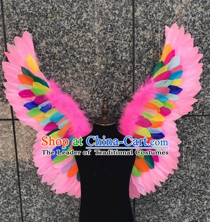Top Grade Samba Dance Props Brazilian Carnival Catwalks Colorful Feather Wings for Kids