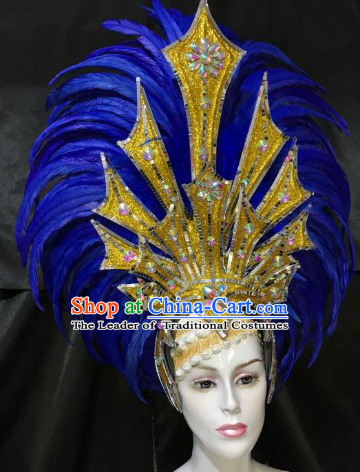 Top Grade Stage Performance Brazilian Carnival Feather Wings Miami Feathers Deluxe Wings Headwear Mask for Women