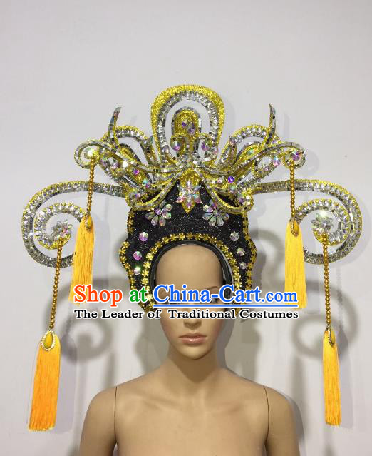 Brazilian Samba Dance Palace Queen Hair Accessories Rio Carnival Roman Deluxe Headwear for Women