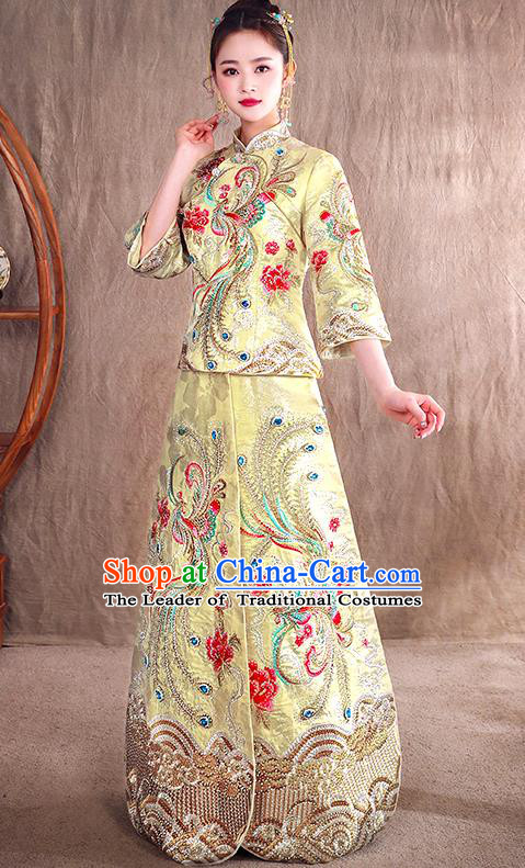 Traditional Chinese Wedding Costumes Traditional Xiuhe Suits Ancient Chinese bridal Full Dress
