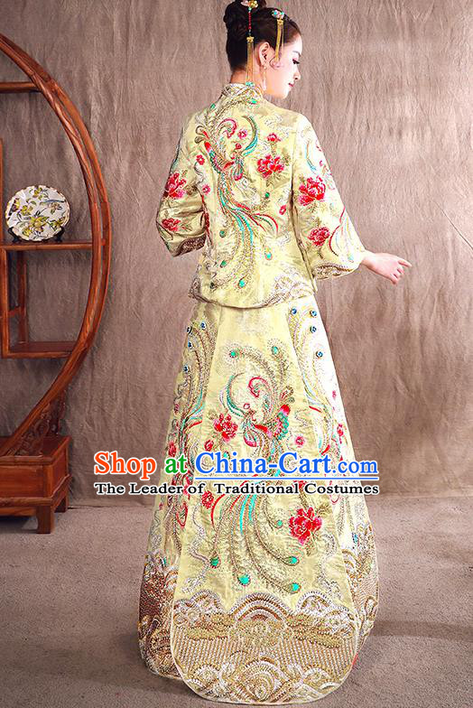 Traditional Chinese Wedding Costumes Traditional Xiuhe Suits Ancient Chinese bridal Full Dress