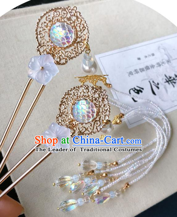 Chinese Traditional Hair Accessories Ancient Hanfu Hairpins Tassel Step Shake for Women