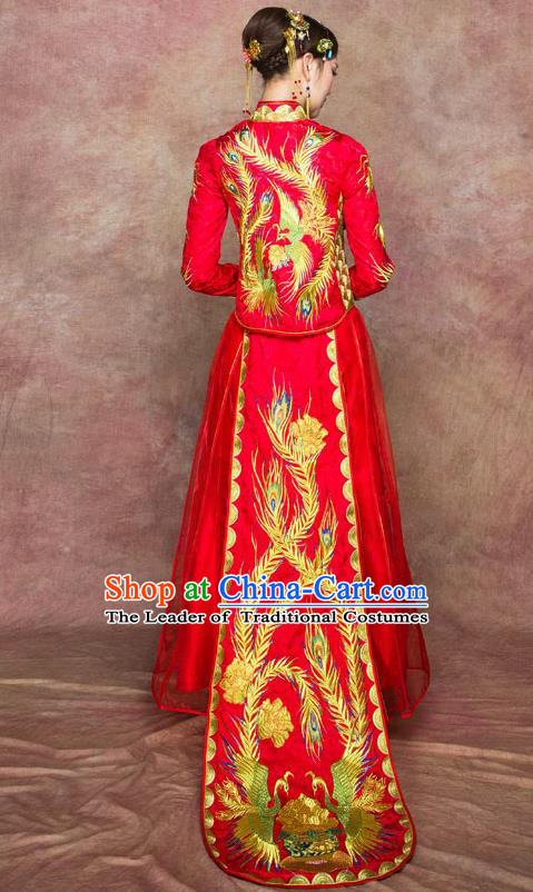 Traditional Chinese Wedding Costumes Traditional Xiuhe Suits Ancient Chinese bridal Full Dress