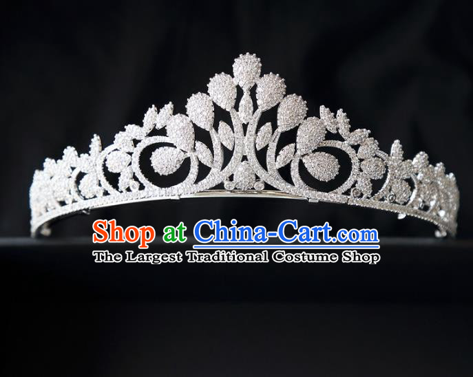 Top Grade Wedding Baroque Bride Hair Accessories Princess Zircon Royal Crown for Women