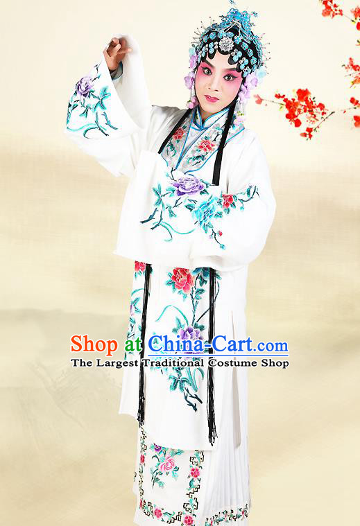 Traditional China Beijing Opera Costume Gifted Scholar Embroidered Robe and Hat Ancient Chinese Peking Opera Embroidery Clothing