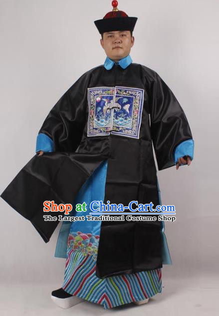 Professional Chinese Peking Opera Costume Qing Dynasty Prime Minister Embroidered Clothing and Hat for Adults