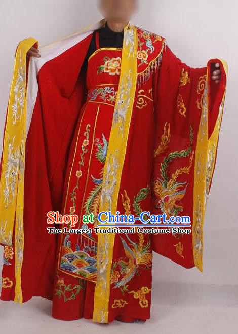 Professional Chinese Peking Opera Costumes Ancient Empress Embroidered Red Clothing for Adults