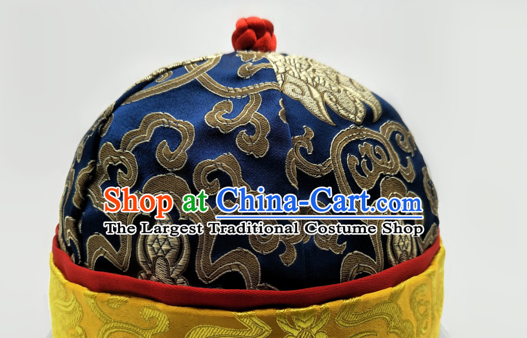 Chinese Traditional Handmade Silk Brocade Princess Hat for Men