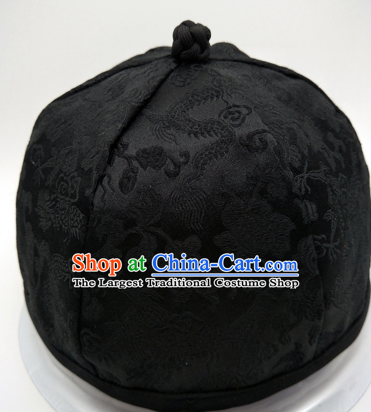 Chinese Ancient Style Handmade Qing Dynasty Black Hat for Men