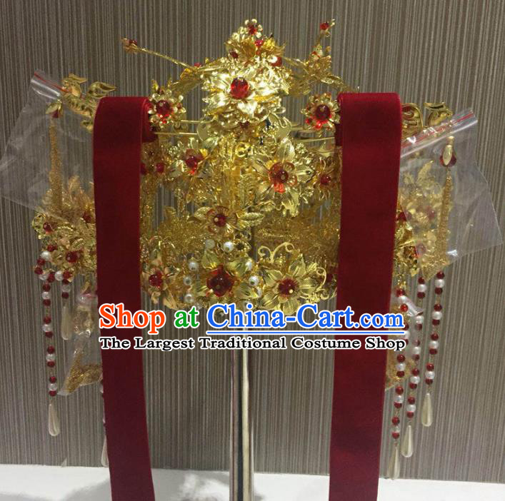 Chinese Ancient Handmade Wedding Deluxe Phoenix Coronet Palace Lady Hairpins Hair Accessories for Women