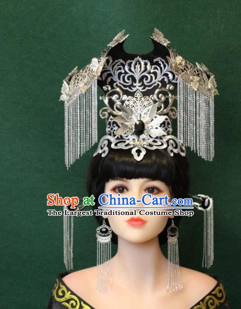 Chinese Ancient Handmade Queen Phoenix Coronet Hairpins Hair Accessories Step Shake Complete Set for Women