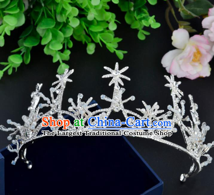 Handmade Baroque Bride Zircon Royal Crown Wedding Hair Jewelry Accessories for Women