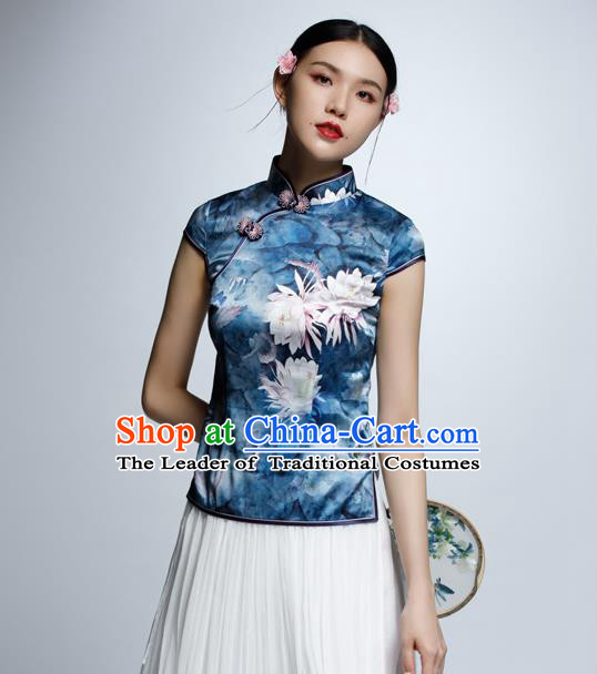 Traditional Ancient Chinese Young Women Cheongsam Dress Republic of China Tangsuit Stand Collar Blouse Dress Tang Suit Clothing