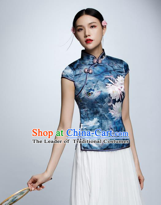Traditional Ancient Chinese Young Women Cheongsam Dress Republic of China Tangsuit Stand Collar Blouse Dress Tang Suit Clothing