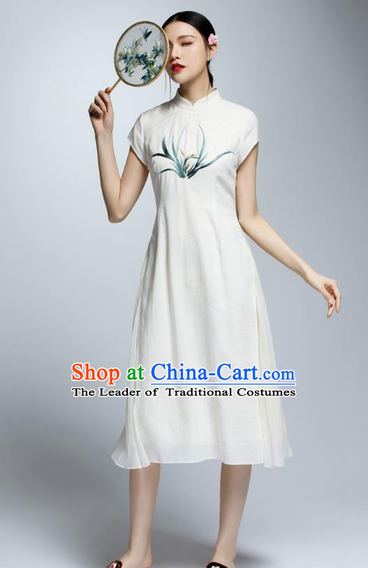 Traditional Ancient Chinese Young Women Cheongsam Dress Republic of China Tangsuit Stand Collar Blouse Dress Tang Suit Clothing
