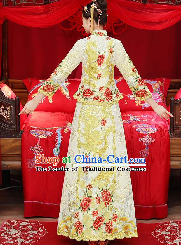 Traditional Chinese Wedding Costumes Traditional Xiuhe Suits Ancient Chinese bridal Full Dress