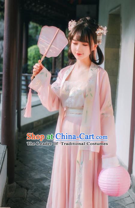 Chinese Ancient Song Dynasty Young Lady Hanfu Clothing for Women
