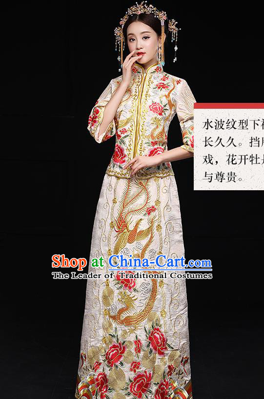 Traditional Chinese Wedding Costumes Traditional Xiuhe Suits Ancient Chinese bridal Full Dress