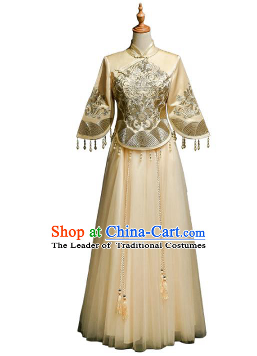 Traditional Chinese Wedding Costumes Traditional Xiuhe Suits Ancient Chinese bridal Full Dress