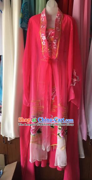 Chinese Traditional Peking Opera Nobility Lady Rosy Dress Beijing Opera Diva Costumes for Adults