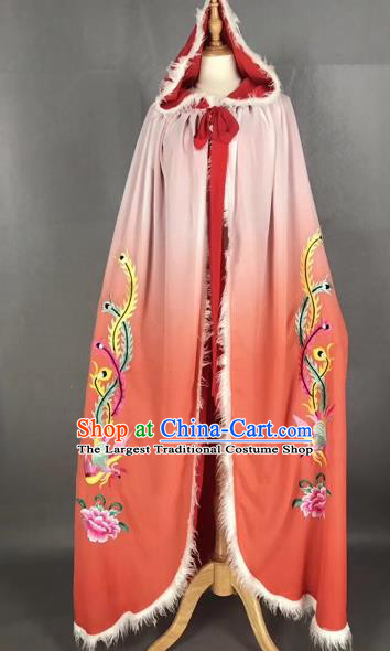 Chinese Traditional Peking Opera Princess Red Cloak Beijing Opera Diva Embroidered Phoenix Costumes for Adults