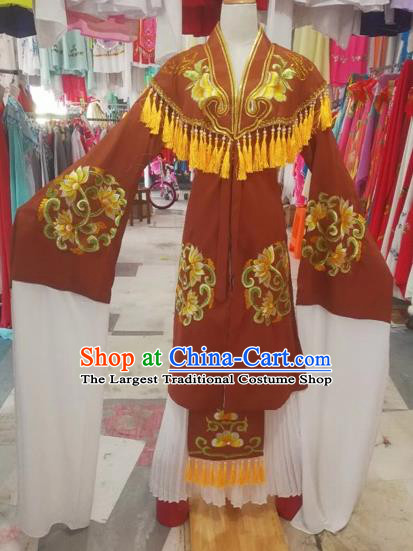 Chinese Traditional Peking Opera Pantaloon Dress Beijing Opera Old Women Embroidered Costumes for Adults