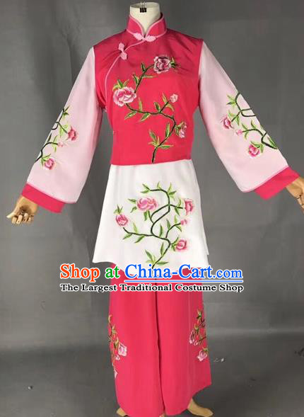 Chinese Peking Opera Mui Tsai Clothing Traditional Beijing Opera Young Lady Embroidered Costumes for Adults