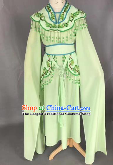 Chinese Ancient Peking Opera Children Green Dress Traditional Beijing Opera Diva Costumes for Kids
