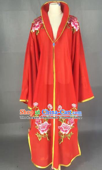Traditional Chinese Peking Opera Diva Costume Beijing Opera Embroidered Red Cloak for Adults