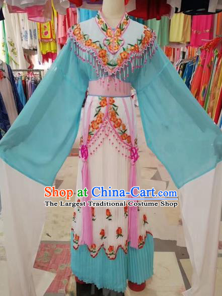 Traditional Chinese Peking Opera Princess Fairy Costume Beijing Opera Diva Blue Dress for Adults
