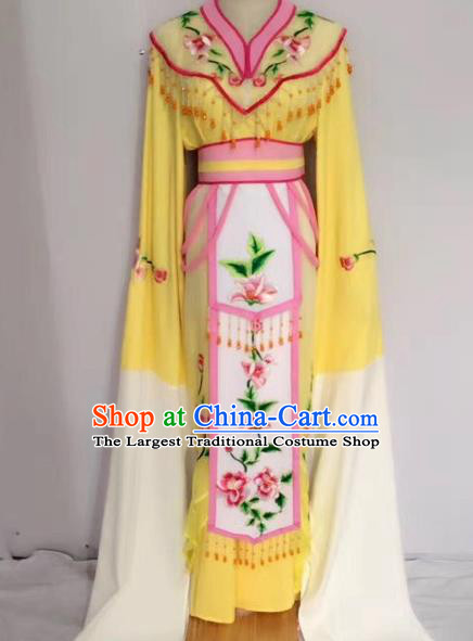 Traditional Chinese Peking Opera Princess Fairy Yellow Dress Beijing Opera Diva Costume for Adults